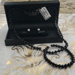 Macys black onyx jewelry set- 3 piece